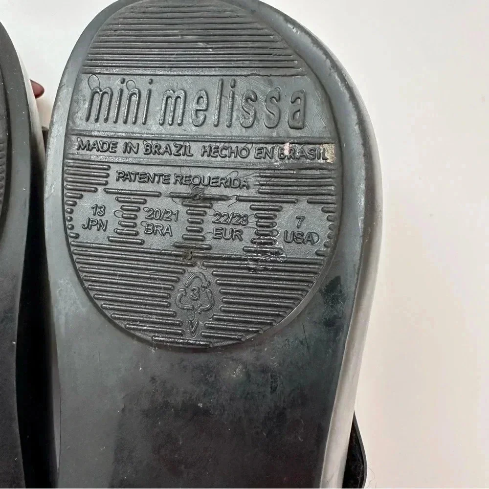 Mini Melissa toddler peep toe shoes size‎ 7 black bow